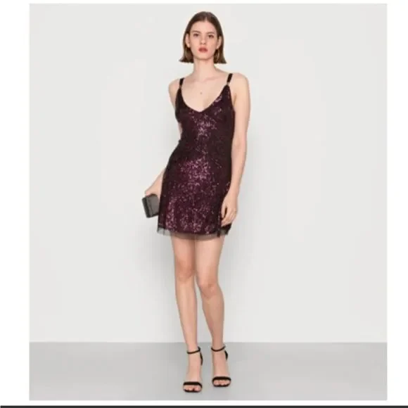 Free People Gold Rush Mini Dress In Plum - Picture 2 of 8